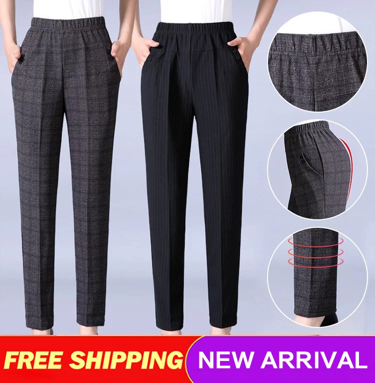 🏆🔥【45-90 kg】Nuevos pantalones rectos de talle alto para mujer, la elección perfecta para otoño e invierno