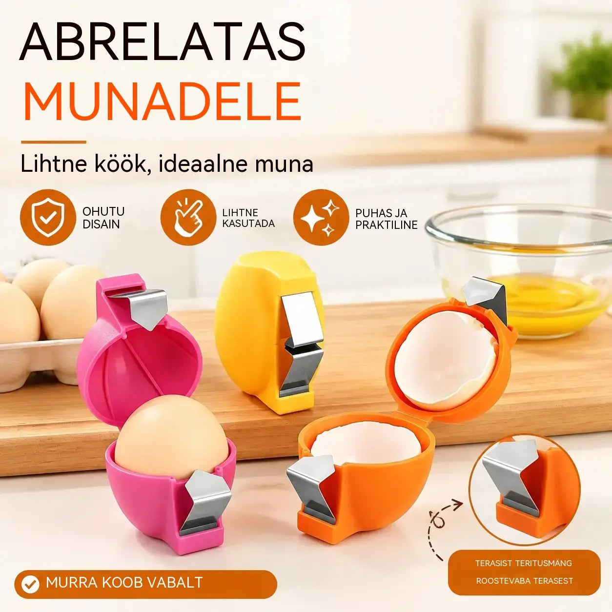 🔥50% soodsamalt🔥 3-osaline munade avamise komplekt🥚