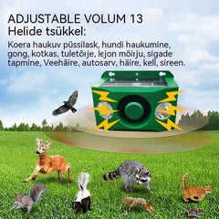 ✨🐅Päikeseenergial töötav ultraheli metsloomade peletusvahend