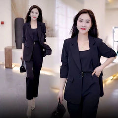 🏆【Chaqueta + chaleco + pantalones】Traje casual de tres piezas de nueva moda primavera y otoño 2025