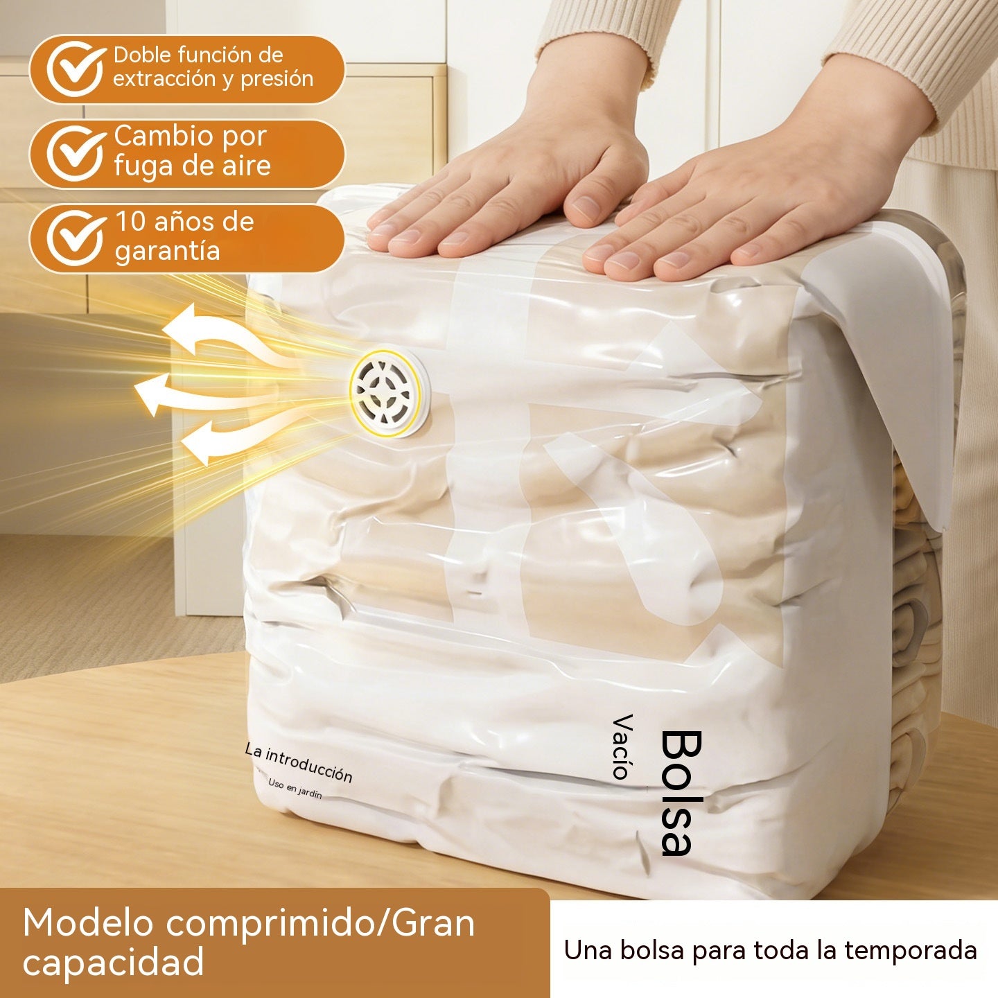 🧳 5 artículos por 27 euros 💨 Bolsa de almacenamiento al vacío grande y compresible: no requiere bomba, es a prueba de fugas e ideal para ahorrar espacio en maletas y en casa ✈️