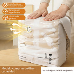 🧳 5 artículos por 27 euros 💨 Bolsa de almacenamiento al vacío grande y compresible: no requiere bomba, es a prueba de fugas e ideal para ahorrar espacio en maletas y en casa ✈️