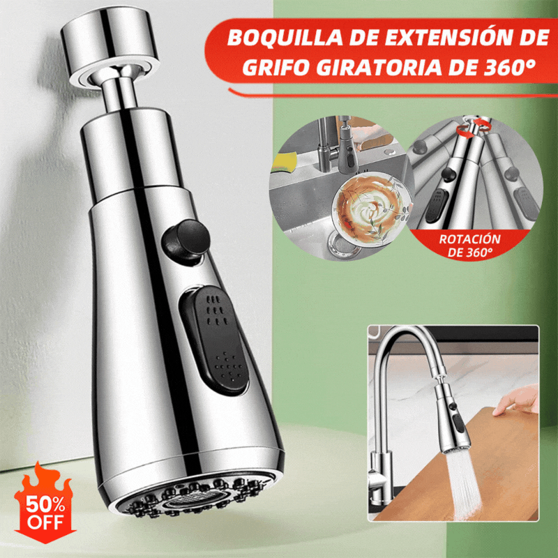 🔥2 piezas por 25 euros🚰🔥Boquilla extensora de grifo giratoria de 360°