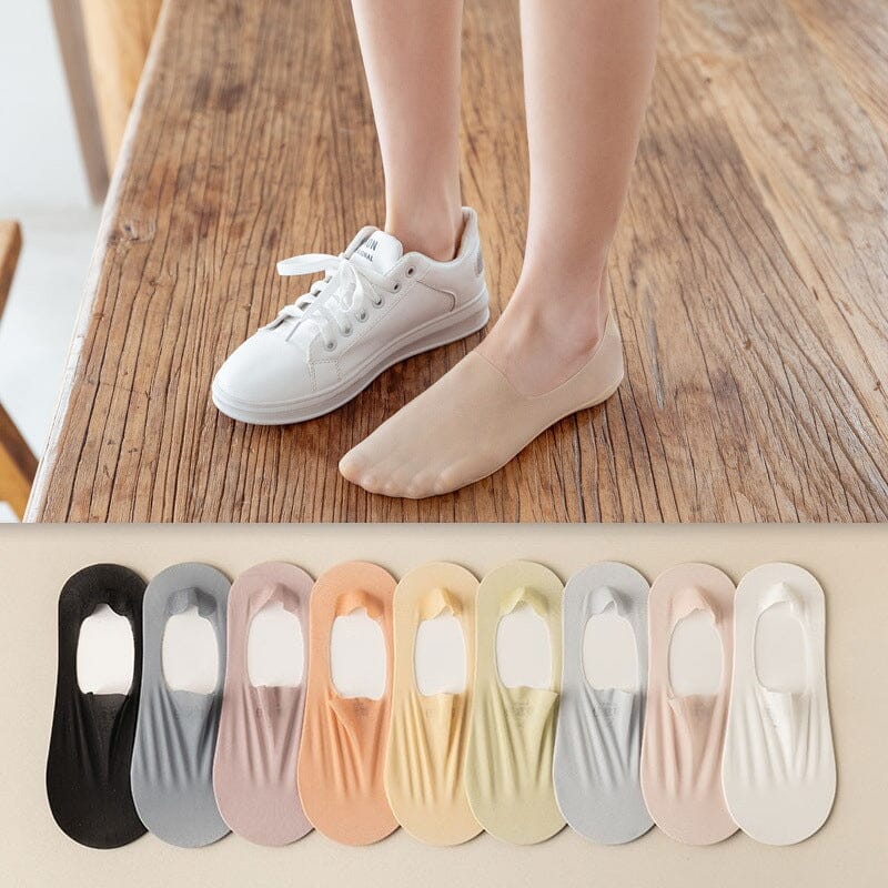 🧦【9 pares】 Calcetines de silicona antideslizantes, invisibles, superfinos y poco profundos para mujer
