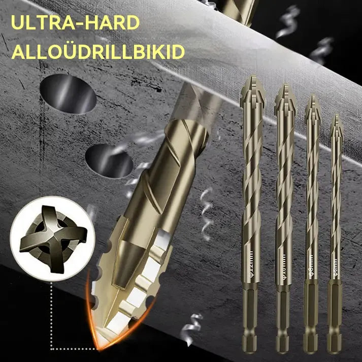 1 komplekt 6 osast【4+5+6+8+10+12mm】🔥Väga tugev 4-piluline ekstsentriline puurikomplekt