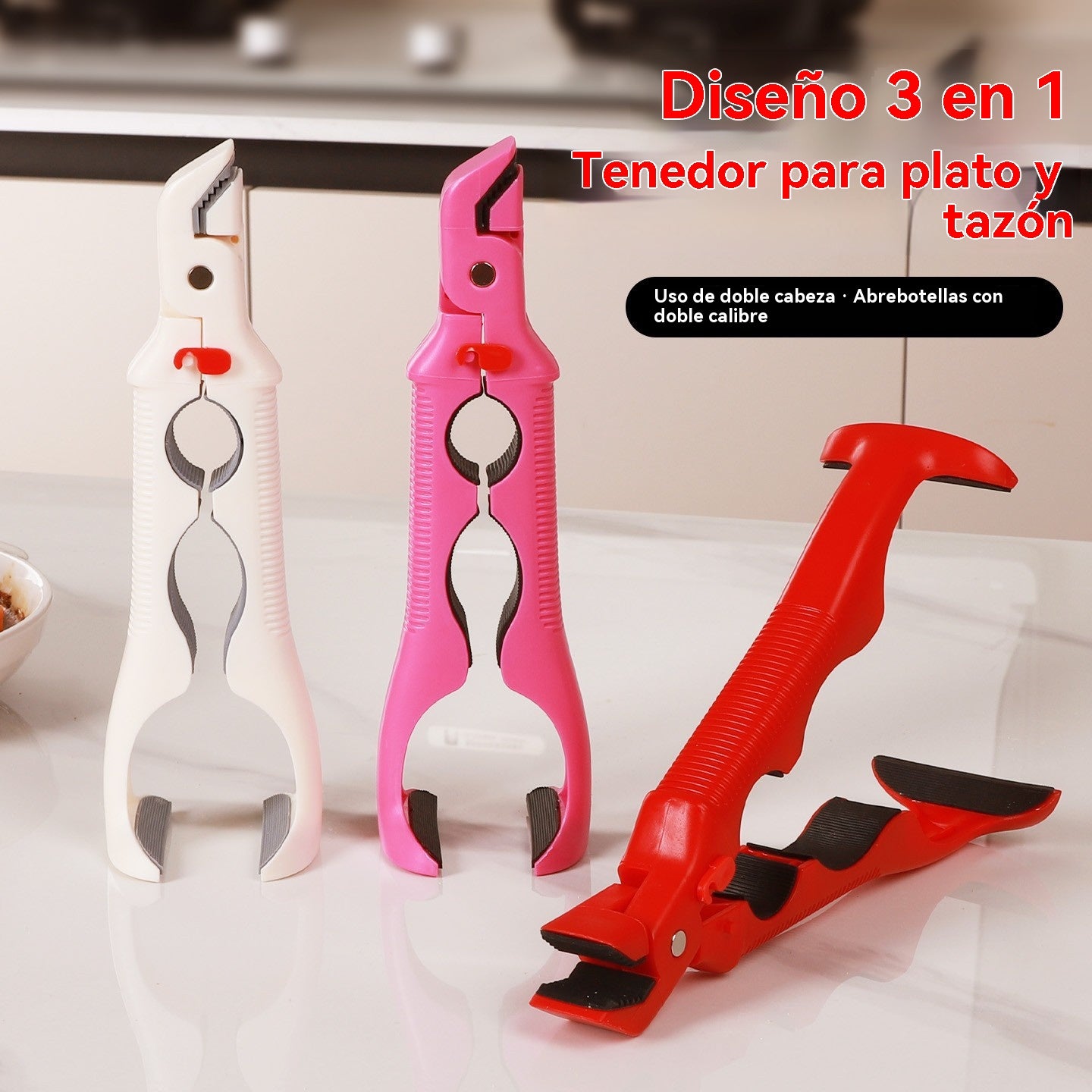 📢 ¡Compra 1 y recibe 1 gratis! 🔥✨ Pinzas de silicona 3 en 1 pinzas antiquemaduras pinzas para tazones antideslizantes pinzas de cocina