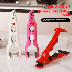 📢 ¡Compra 1 y recibe 1 gratis! 🔥✨ Pinzas de silicona 3 en 1 pinzas antiquemaduras pinzas para tazones antideslizantes pinzas de cocina