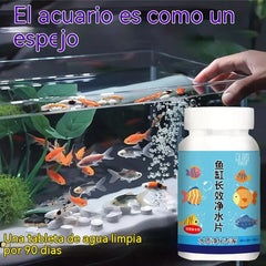 🔥Compra 1 y llévate 1 gratis (2 botellas-400 piezas)🐠🌿 Pastillas purificadoras de agua para acuario + pastillas oxigenadoras