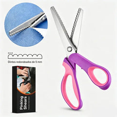 👗✂️ Tijeras de sastre con borde decorativo – Profesionales en corte zigzag y ondulado | Perfectas para telas, patchwork y proyectos DIY