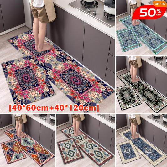 🌺Alfombra de cocina antideslizante absorbente alfombra de cocina larga【40*60cm+40*120cm】
