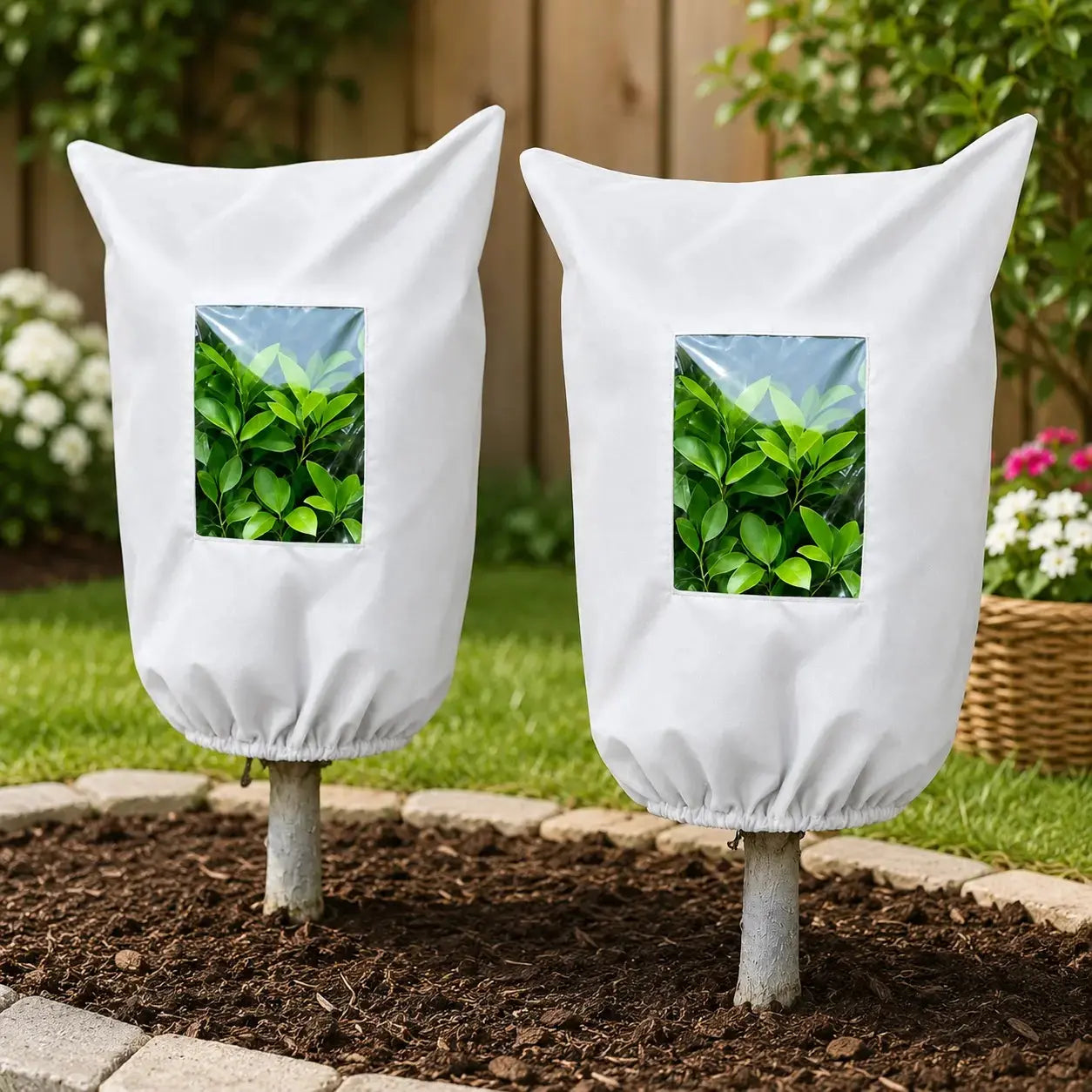 ⏳【Juego de 3 piezas】🌱 Imprescindible para el jardín en invierno | Funda protectora contra heladas: cubierta transpirable y reutilizable para arbustos, macetas y árboles jóvenes.