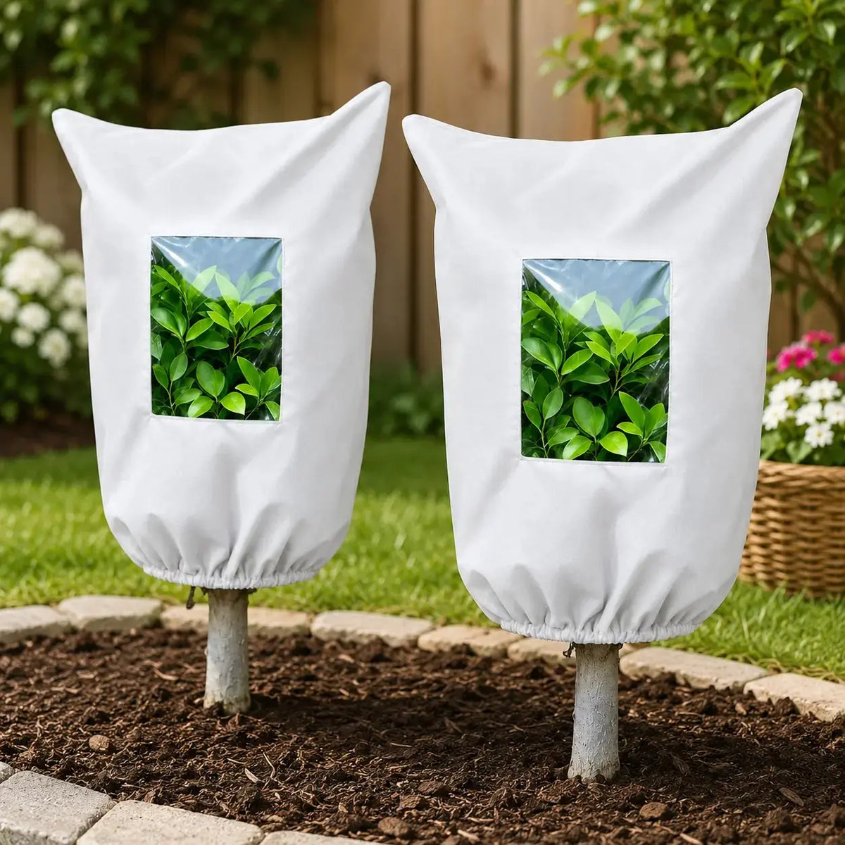 ⏳【Juego de 3 piezas】🌱 Imprescindible para el jardín en invierno | Funda protectora contra heladas: cubierta transpirable y reutilizable para arbustos, macetas y árboles jóvenes.