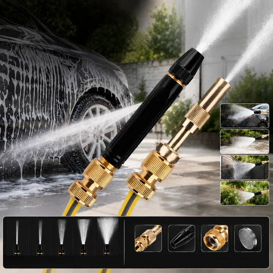 【2-osaline komplekt】 Kõrgsurveveepüstol: autopesu, aed, 10 korda suurem rõhk, mitme režiimiga
