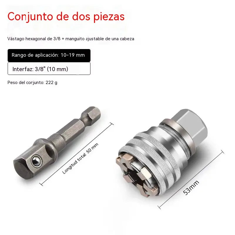 🔧【Vaso ajustable + biela, juego de 2 piezas】⚙️Juego de llave de carraca ajustable multifuncional