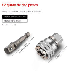 🔧【Vaso ajustable + biela, juego de 2 piezas】⚙️Juego de llave de carraca ajustable multifuncional