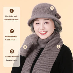 🧶Sombrero + bufanda🧶 Compañero cálido en invierno: gorro de lana de punto cálido