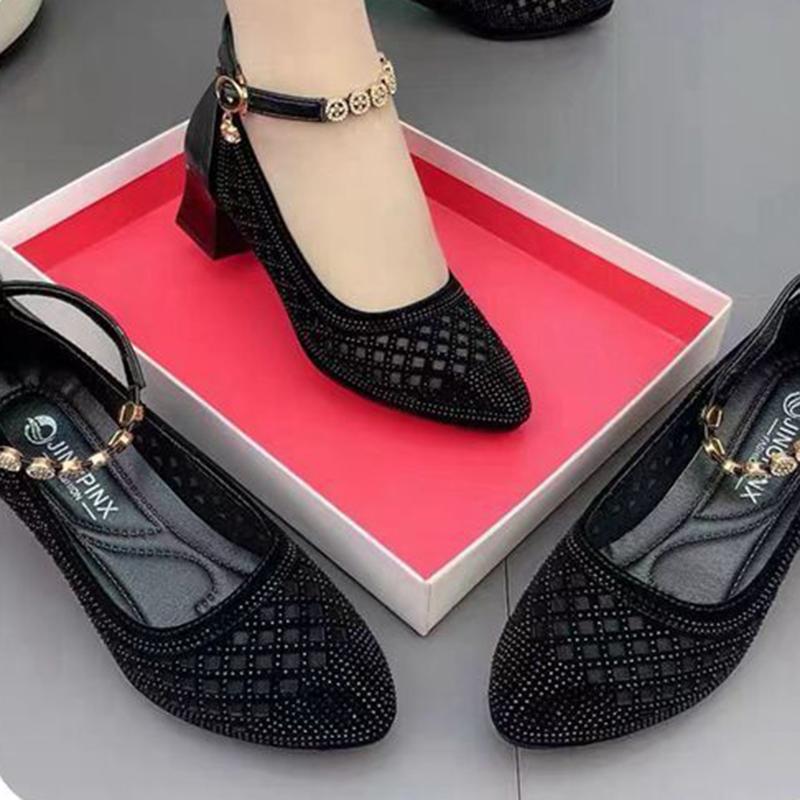 ✨✨【35-40】Sandalias de tacón alto con diamantes de imitación para mujer