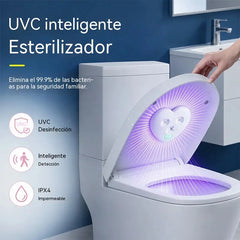 🚽 Esterilizador de inodoro UVC inteligente con sensor de movimiento, lámpara desinfectante para inodoro, dispositivo de desinfección UVC recargable e impermeable IPX4 para baño e inodoro, elimina el 99,9% de las bacterias para la higiene del hogar.