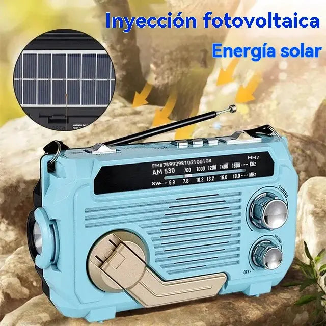 🏕️Linterna portátil con radio AM multifunción