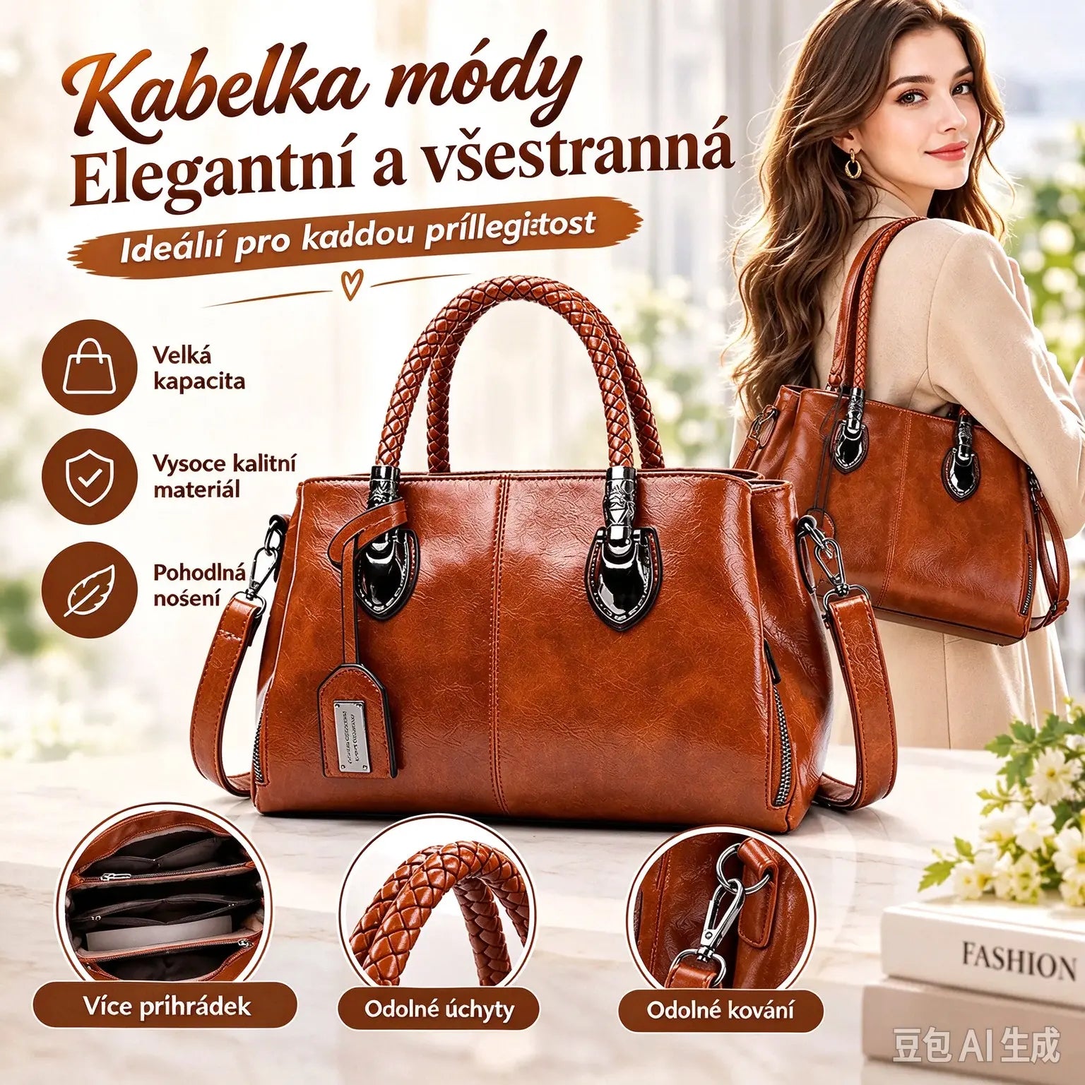 👜【Sleva 50 %】Kožená taška ve stylu Boston, vyrobená z měkké kůže, vhodná k nošení přes rameno