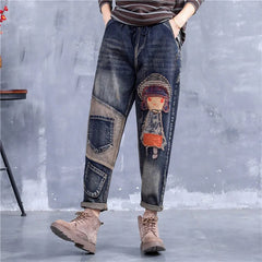 👖🔥👖【40-90 catties】👖2024 nuevos jeans clásicos bordados retro para mujer