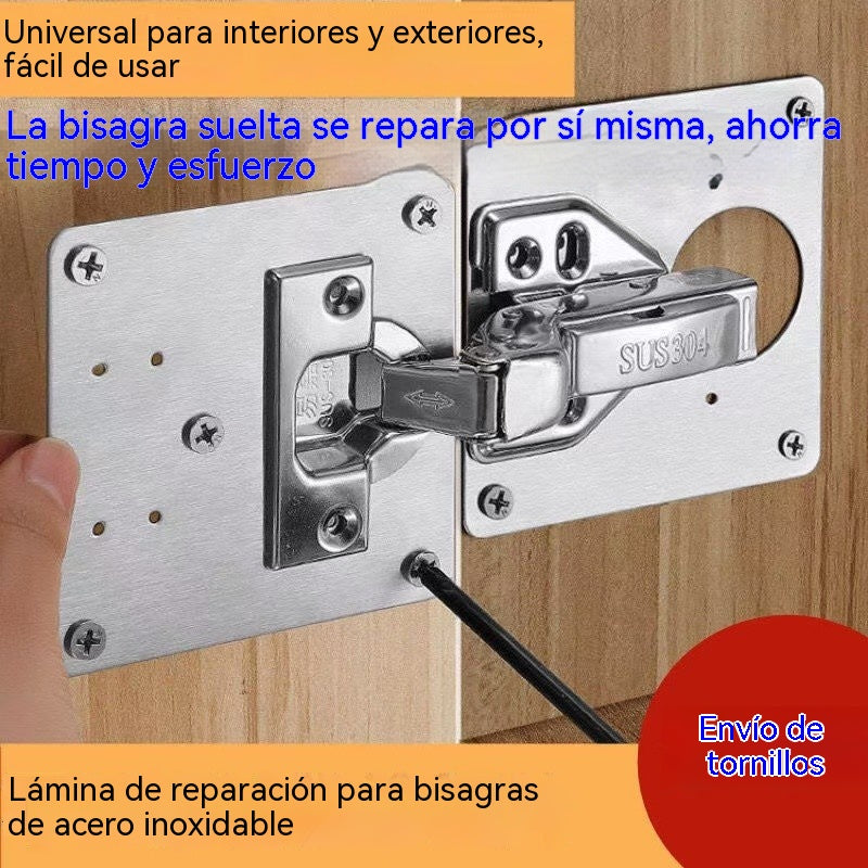 Paquete de 10 piezas (tornillos incluidos) Placa de reparación de acero inoxidable (sin bisagra)