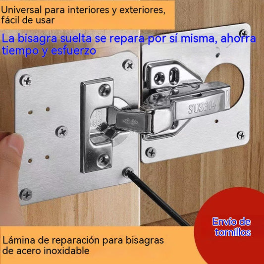 Paquete de 10 piezas (tornillos incluidos) Placa de reparación de acero inoxidable (sin bisagra)
