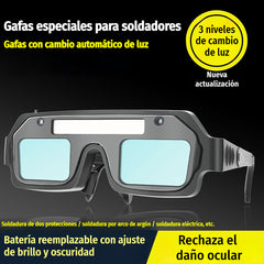 💥🔥🕶️Gafas de soldadura con atenuación automática, doble protección contra el deslumbramiento y los rayos UV.