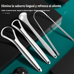 【Juego de 4 piezas】Juego de raspadores de lengua de acero inoxidable