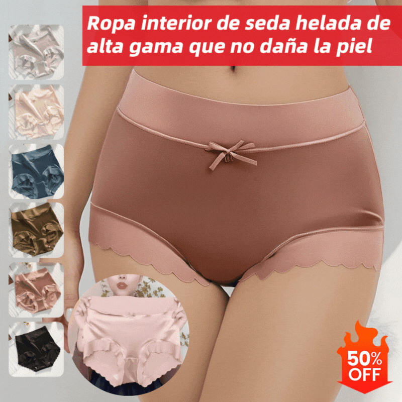 🤩🔥【40-75kg】【Paquete de 3 piezas】✨🩲 Ropa interior de satén de seda suave, transpirable y elegante