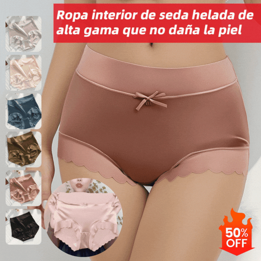 🤩🔥【40-75kg】【Paquete de 6 piezas】✨🩲 Ropa interior de satén de seda suave, transpirable y elegante