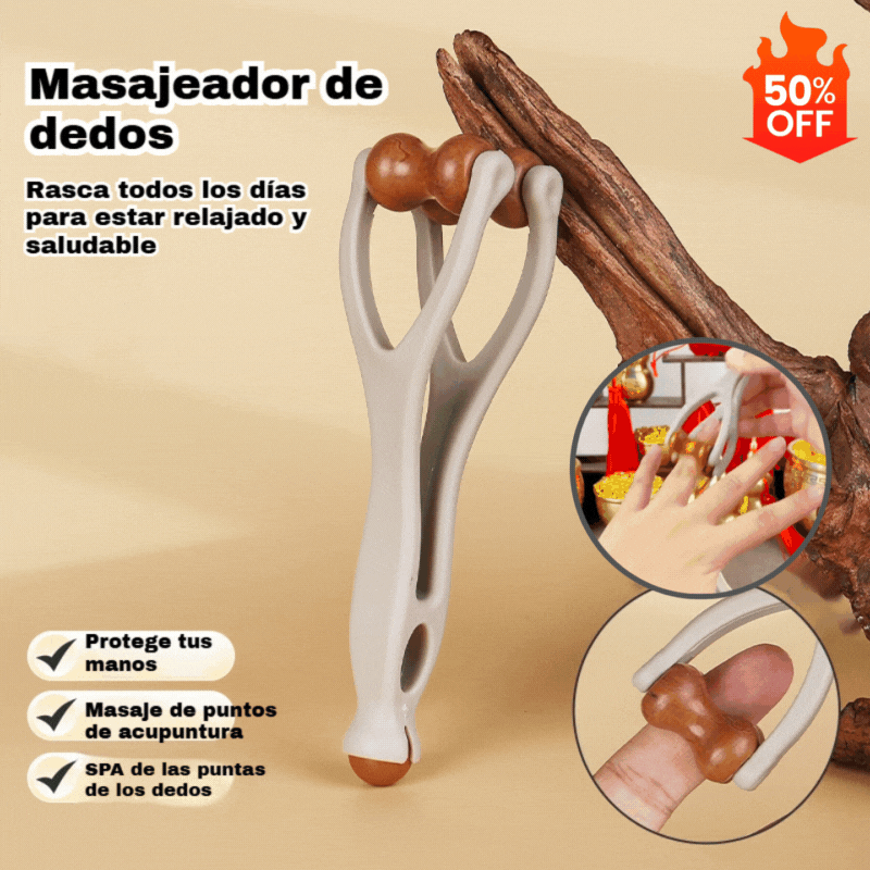 🎁 Compra 2 y llévate 2 Gratis 🌿 Masajeador de dedos de madera maciza, alivia la fatiga de manos【 4 unidades por 25 euros】