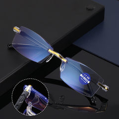 🧐【Oferta por tiempo limitado】👓️Gafas de lectura con bordes de corte de diamante que bloquean la luz azul