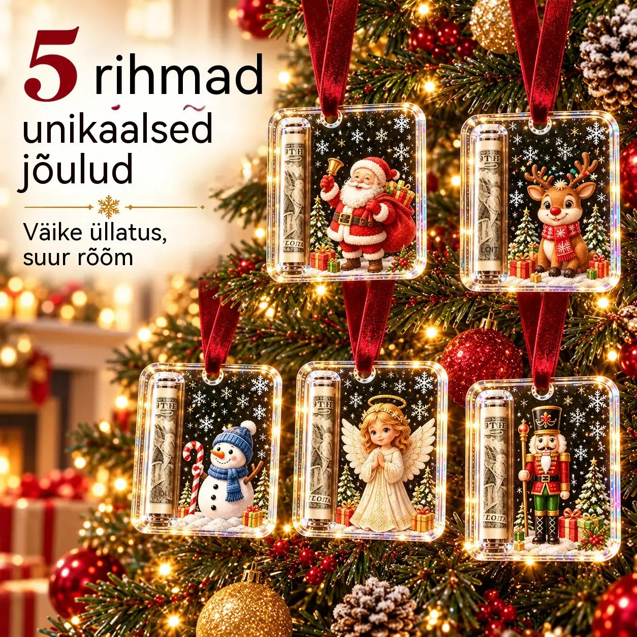 🎄 Jõuluehe raha kinkimiseks ✨ Rahatähti peitev jõuluehe – loominguline ja üllatav pühadekingitus.