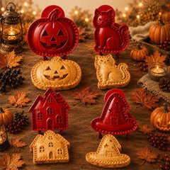 🎃【Juego de 4 piezas】 Moldes para mini dumplings y pasteles – Set de herramientas para hornear casero, ideal para fiestas y manualidades 🥧