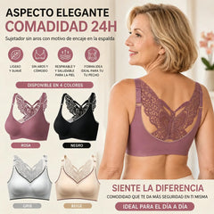 💞【Conjunto de 4 piezas】🎁Sujetador sin aros con bordado de mariposa - Sin aros, soporte durante todo el día✨【45~125 kg】