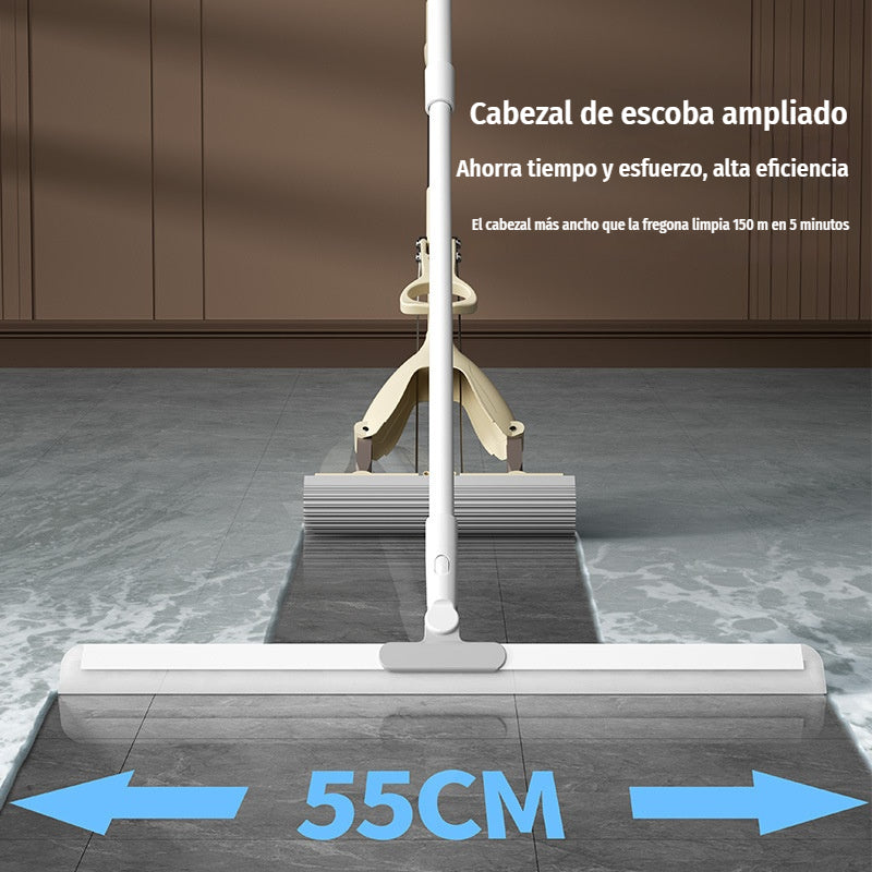 🧹 Squeegee de silicona 3 en 1 – fácil de limpiar, no retiene pelo, mango telescópico de acero inoxidable ✨