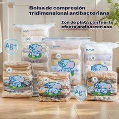 ✨【Juego de 5 piezas】💨🧳 Bolsa de almacenamiento al vacío compresible de gran capacidad: ideal para ahorrar espacio en tu maleta y en casa sin necesidad de una bomba de aire ✈️