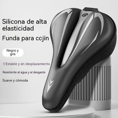 🚲Funda para sillín de bicicleta de montaña, fabricada en cuero de silicona grueso e impermeable, ultrasuave.