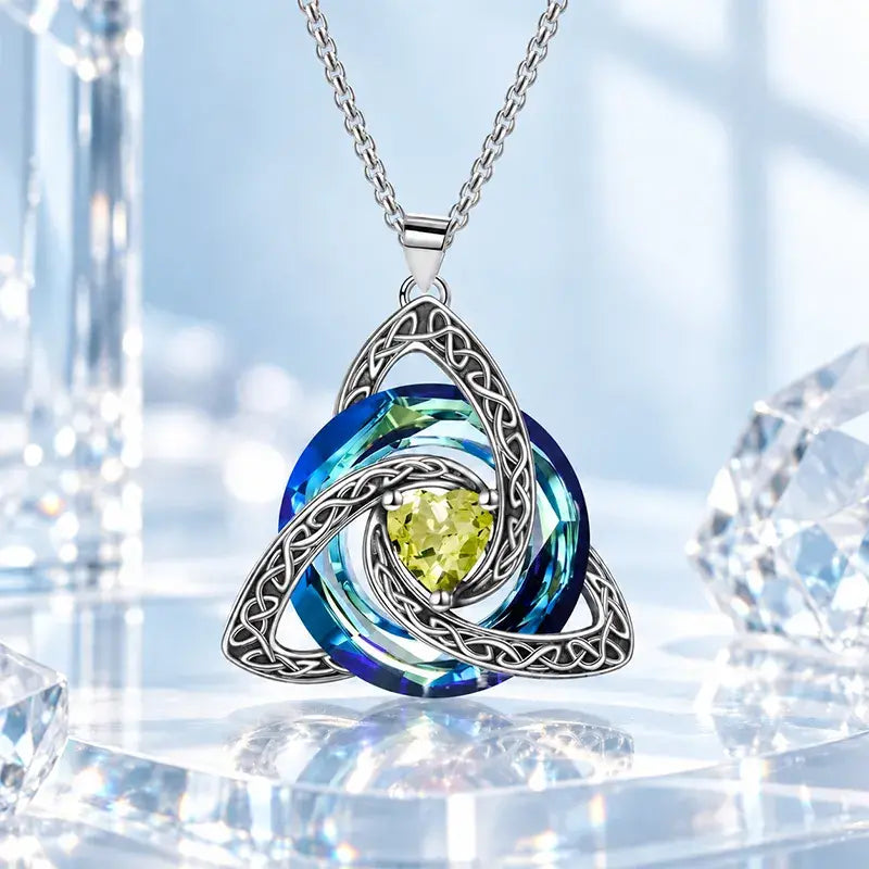 💎✨ Collar con 12 Piedras de Nacimiento y Nudo Celta | Colgante Elegante de Alta Gama para Mujer 🔮