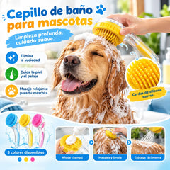 🥳Compra 1 y llévate 1 gratis🛁🐾 Cepillo de baño todo en uno: dispensador de champú incorporado, cerdas de doble cara. Limpieza suave y fácil. ¡Un baño relajante para ti y tu mascota! 💧✨