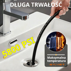 Zestaw do czyszczenia odpływów 5800 PSI – dysza wysokociśnieniowa i wąż do zatkanych odpływów/rur