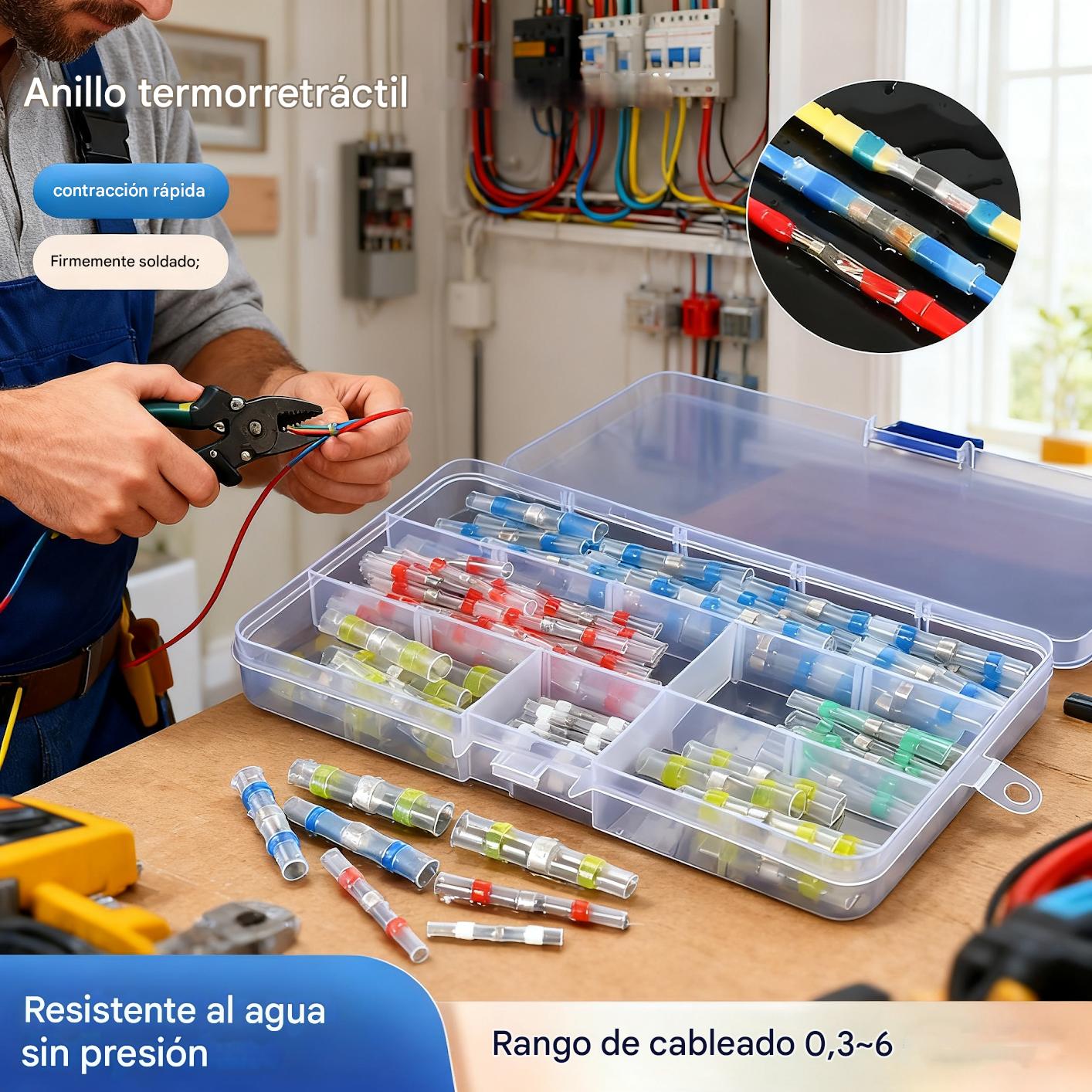 🔥【100 piezas】Manguito de sellado de reparación de rotura de cable multifuncional, kit de conector de soldadura termorretráctil de conector de cable