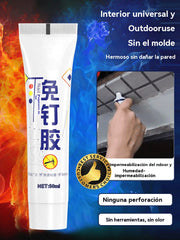 🧰📍【Compre 1 y obtenga 1 gratis（2 pieza）】Práctico adhesivo multiusos sin clavos: resistente al agua sin taladrar, se puede utilizar en metal, plástico, azulejos, cerámica, vidrio y madera.