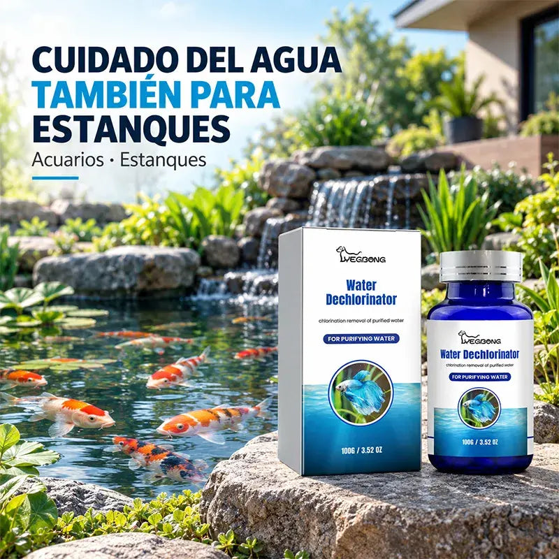 🐟💧 Tabletas Efervescentes para Estanque de Peces – Neutraliza Cloro y Cloraminas | Elimina Algas y Malos Olores | Clarificador de Agua 🐠
