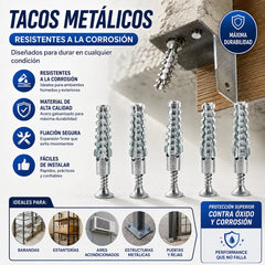 【100 juegos】🔩 Anclaje metálico dentado súper resistente para fijaciones firmes en cualquier pared