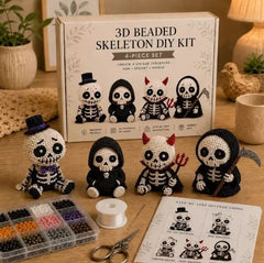 🔥【Oferta especial por tiempo limitado】🧵✨Kit de manualidades: esqueleto 3D con cuentas