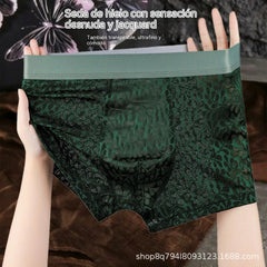 🔥【5 piezas 】【L-4XL】Ropa interior de malla de seda helada para hombre, tallas grandes, transpirable.