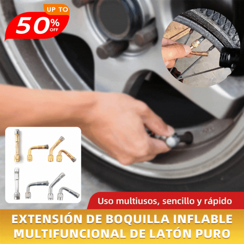 🔥2 juegos：45°+90°+135°🔥Extensión de boquilla inflable multifuncional de latón puro