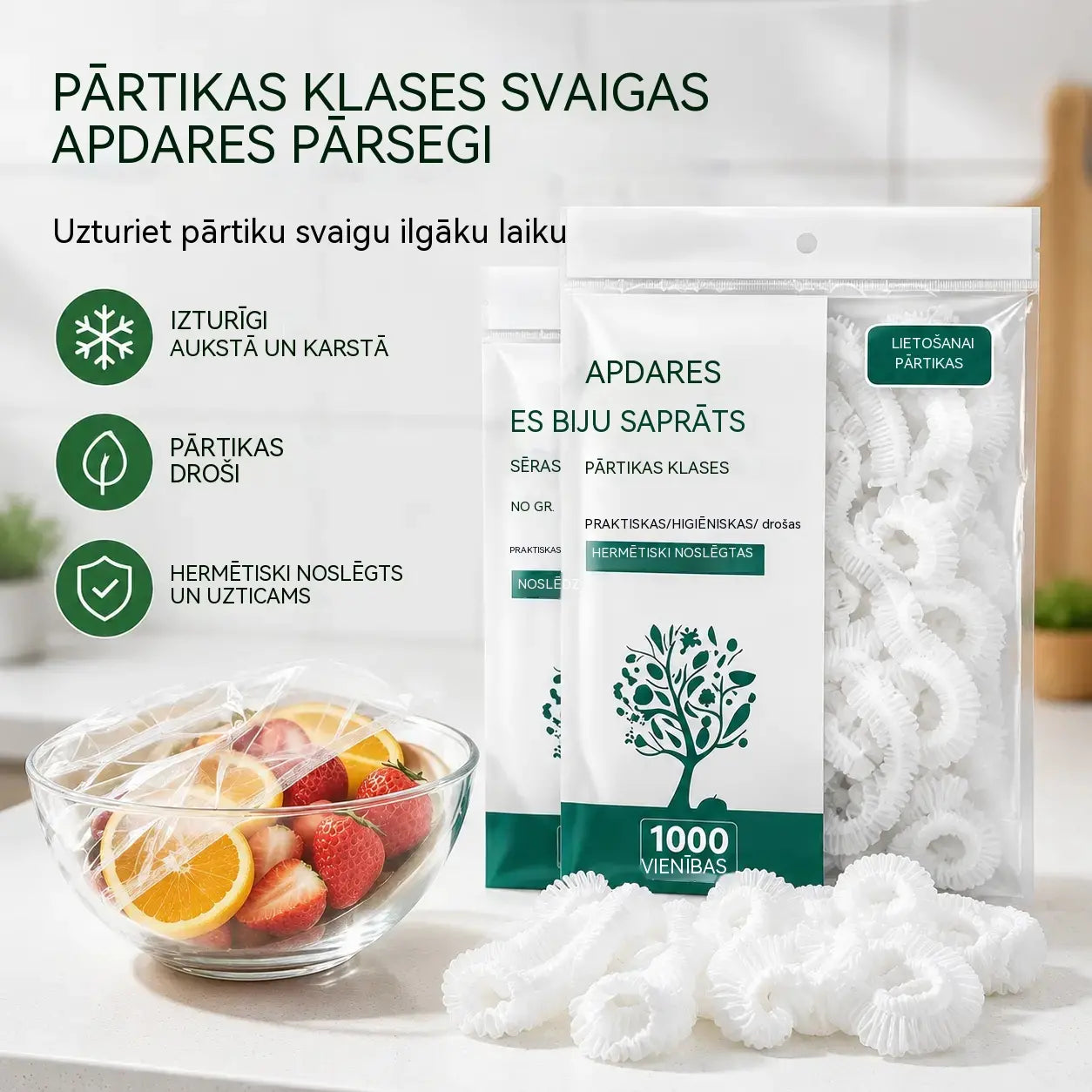 🔥【Īpašais piedāvājums pēdējā dienā: 50% atlaide】✨500 atkārtoti lietojami, elastīgi un pārtikai droši plastmasas pārsegi